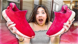 I Dyed My Big Brothers Yeezys Pink Revenge Prank [upl. by Topper]