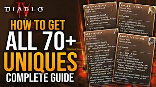 Diablo 4 How To Get EVERY UNIQUE  Target Farms  UBER UNIQUES  CLASS UNIQUES  ULTRA RARE UNIQUES [upl. by Dorinda]