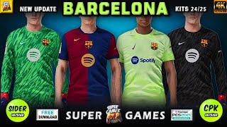 BARCELONA New Kits PES 2021 Season 2425  Sider amp CPK  Football Life 2024  All Patches [upl. by Drofhsa]