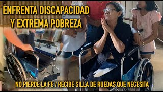 Ancianita con discapacidad recibe la silla de ruedas que necesitaba  enfrenta la extrema pobreza [upl. by Aietal]