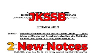 JKSSB Notice Interview for Labour Officer Labour inspector [upl. by Asila]