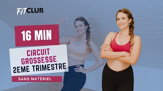 Sport Grossesse 2ème trimestre  au sol 16min  Aurelie Meylan  Fitclub [upl. by Leunamne712]