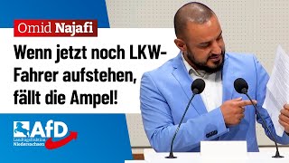 Wenn jetzt noch LKWFahrer aufstehen fällt die Ampel – Omid Najafi AfD [upl. by Adnotal]