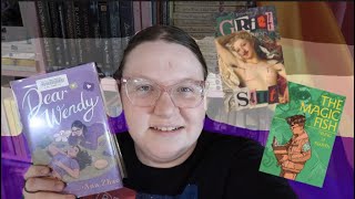 Pride Reading Vlog AroAce Bi Gay and Trans Rep CC [upl. by Ehtylb]