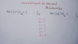 how to convert hexadecimal to decimal number system  hexadecimal to decimal conversion [upl. by Shih]