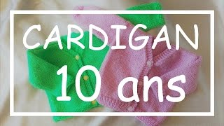 Tricot Facile  Tuto Cardigan 10 ans  Debutant  Easy Knitting  Beginner [upl. by Barram]