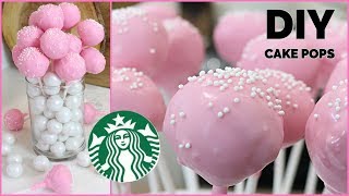 How to Make CAKE POPS  DIY Starbucks Homemade COPYCAT Birthday Cake Pops Recipe [upl. by Eudo123]