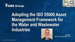 Water Industry Risk and Reliability with ISO 55000  Mark West ABS GROUP [upl. by Deadman942]