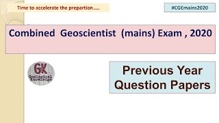 Combined Geoscientist Exam mains 2020 Discussion on previous year papers2019 Geology Paper 3amp Hy [upl. by Robins]