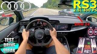 2022 Audi RS3 Sportback 400 PS TOP SPEED AUTOBAHN DRIVE POV [upl. by Llerryt346]