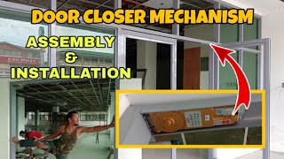 SWING DOOR MECHANISM Assembly and Installation  Interview with Aluminum and Glass Installer [upl. by Nylcsoj]