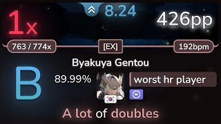 worst hr player  Nekomata Master  Byakuya Gentou EX DT 8999  426pp 1❌  osu [upl. by Eniagrom]