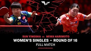 FULL MATCH  Miwa HARIMOTO vs SUN Yingsha  WS R16  SingaporeSmash 2024 [upl. by Vins]