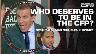 Stephen A Mad Dog amp Paul Finebaum GET HEATED over CFP rankings top 4 😡😤  First Take [upl. by Nisse]