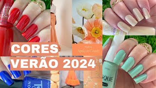 CORES DO VERÃO 2024  5 inspirações de esmaltes [upl. by Teerprug]