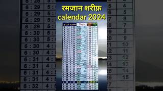 ramdan calendar 2024  ramzan sharif 2024  shorts short shortvideo [upl. by Seltzer]