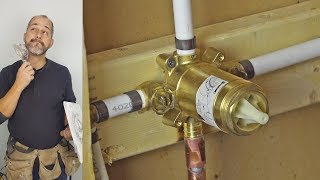 DIY How To Install Copper To Pex Shower and Bath Plumbing [upl. by Arikihs925]