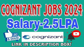 Cognizant Recruitment 2024  Mass Hiring for Freshers  Any Graduate Degree  Apply Now [upl. by Hadrian]