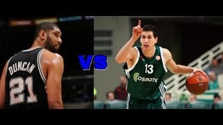 Τάπα του Διαμαντίδη στον Ντάνκαν • Diamantidis blocks Tim Duncan [upl. by Donegan]