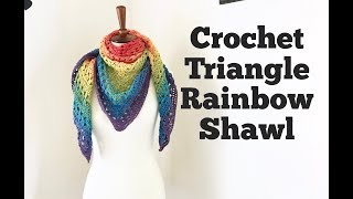 How to Crochet Triangle Shawl easy [upl. by Londoner]