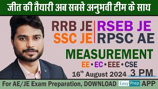 Measurement  Lect1  PYQ Practice Session  EE EEE ECE CSE rrbje rseb rpscae [upl. by Oirom]