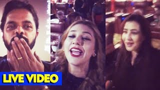 Sreesanth Jasleen Shilpa Shinde WATCHES CABARET Movie Together  LIVE VIDEO [upl. by Gneh]