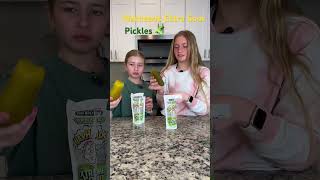 WarHeads Extra Sour Pickles 🤢🥒 sourpicklechallenge sour [upl. by Alicirp775]