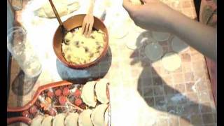 Russian dish quotVarenikiquot Ravioli with cabbage and with potatoes and mushrooms [upl. by Erskine]