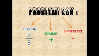 Problemi con frazioni somme e differenze [upl. by Walczak]