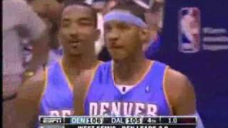 Carmelo Anthony Game Winner 2009 Playoffs Denver vs Dallas Game 3 [upl. by Ahsei]