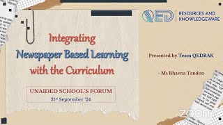 Integrating Newspaper Based Learning With Curriculum By QEDRAK [upl. by Coates189]