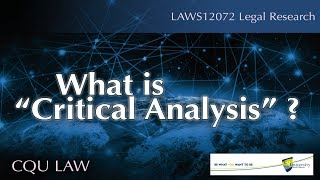 What is critical analysis [upl. by Aggappera]