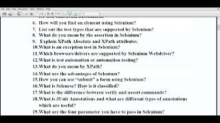 selenium interview Questions and answers Selenium Automation Interview  Top 140 Questions [upl. by Retsevlys418]