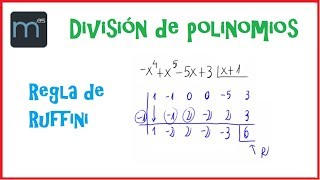 División de polinomios por la regla de Ruffini [upl. by Gavrah]