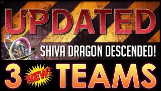 Puzzle amp Dragons  UPDATED  Shiva Dragon Descended  3 BUILDS  NEW [upl. by Yrelbmik]