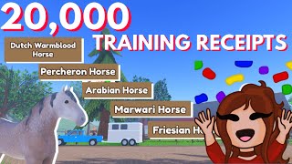 REDEEMING 20000 TRAINING RECEIPTS in WILD HORSE ISLANDS on ROBLOX MULTIPLE HIGH TIERS [upl. by Ezra818]