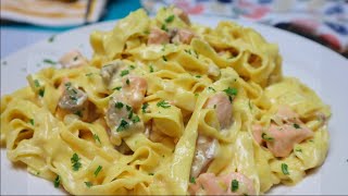 Quick and easy salmon pasta recipe  Italian Pasta Recipe [upl. by Fax]