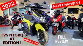 2022 TVS NTORQ 125 XT Edition Full Detailed Review  New Alloys Latest Features OnRoad Price List [upl. by Ysnat]