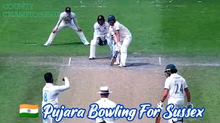 Cheteshwar Pujara Bowling 1st Time in County Cricket England Pujara Bowling in County Championship [upl. by Noram]