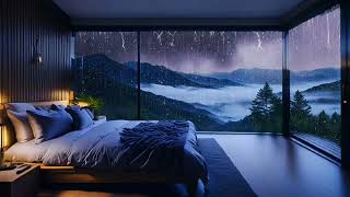 Rain Sounds for Deep Sleep  Heavy Rain and Thunder on the Roof in the Foggy Forest at Night [upl. by Hibbitts905]