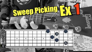 Sweep picking arpeggios for beginners 2 How to sweep pick guitar lesson [upl. by Mady]