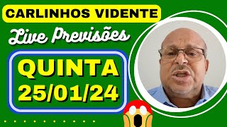 CARLINHOS VIDENTE LIVE PREVISÕES QUINTA 250124 🇧🇷🙏 [upl. by Gillan]