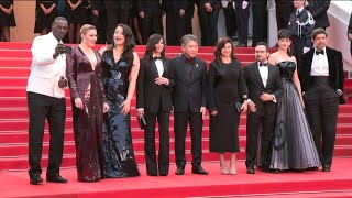 Cannes Festival opening ceremony the jury on the red carpet  AFP [upl. by Namas]