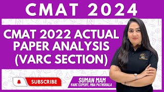 CMAT 2024  VARC  CMAT 2022 Actual Paper Analysis  Previous Year Questions  Suman Maam cmat2024 [upl. by Werd601]