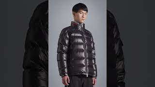 MONCLER Shiny Bourne Short Down Jacket Glossy Black Men [upl. by Egreog353]