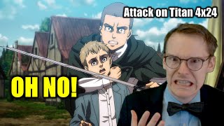 SAVING FALCO  GERMAN watches Attack on Titan 4x24  BLIND REACTANALYSIS [upl. by Valera]