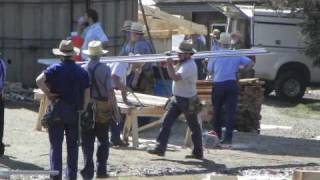 Amish Barnraising in Walnut Creek Ohio [upl. by Radie243]