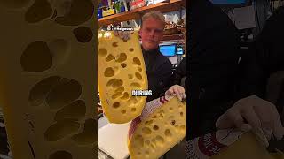 Cheese Cutting Hack Is Emmental the Cheese from Tom amp JerryCheeseLovers FoodHacks [upl. by Enihpets]