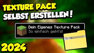 3 Schritte zu deinem EIGENEN TEXTURE PACK für Minecraft in 2024 [upl. by Carline3]