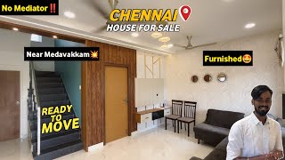 Fully Furnished😍Individual House for sale in Chennai💥Secured Gated Community😱Best for IT Sonthangal❤ [upl. by Atoel]